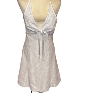 NWOT Jessica McClintock for Gunne Sax White  Lace Halter Dress Juniors 9/10